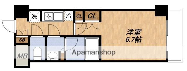 ザ・パークハビオ塚本(1K/13階)の間取り写真