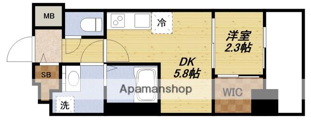 セレニテ江坂グランデ(1DK/3階)の間取り写真