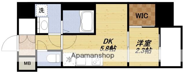 セレニテ江坂グランデ(1DK/14階)の間取り写真