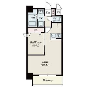 ALIVIS北梅田(1LDK/8階)の間取り写真