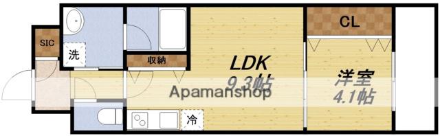 スプランディッド8(1LDK/6階)の間取り写真