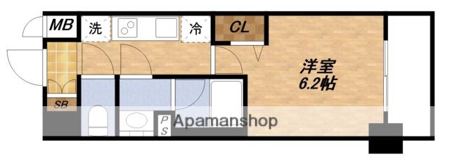 ファーストフィオーレ江坂ガーデン(1K/7階)の間取り写真