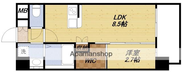 セレニテ東三国ミラク(1LDK/12階)の間取り写真