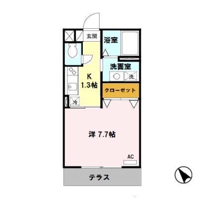 大阪モノレール本線 柴原阪大前駅 徒歩16分 2階建 築23年(1K/1階)の間取り写真