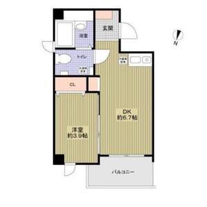 東千里OMパレス3(1DK/2階)の間取り写真