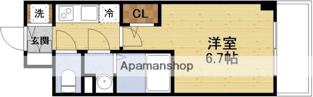 エスリード ザ・グラン大阪サウス(1K/2階)の間取り写真