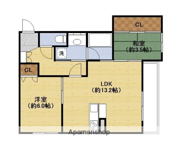 トリシア江坂(1SLDK/3階)の間取り写真