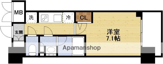 コンフォリア新大阪宮原Q(1K/9階)の間取り写真