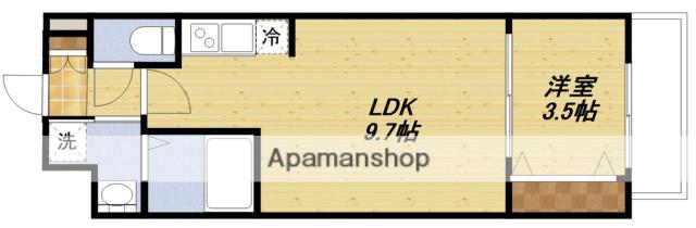 ARTIZA緑地公園(1LDK/8階)の間取り写真