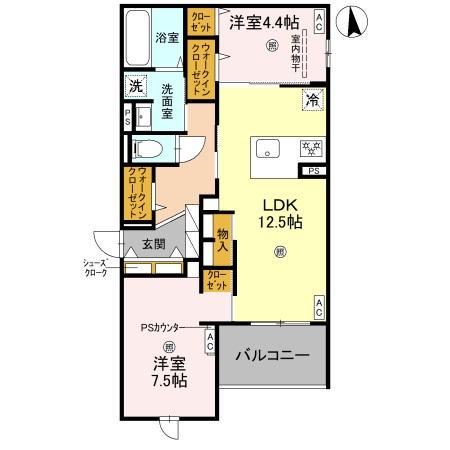 ARMOJOUR MATIN(2LDK/2階)の間取り写真