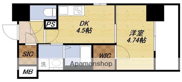 ワールドアイ大阪ウエスト GATE(1DK/3階)の間取り写真