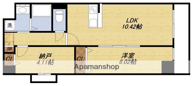 アーバンパーク新大阪(1SLDK/3階)の間取り写真