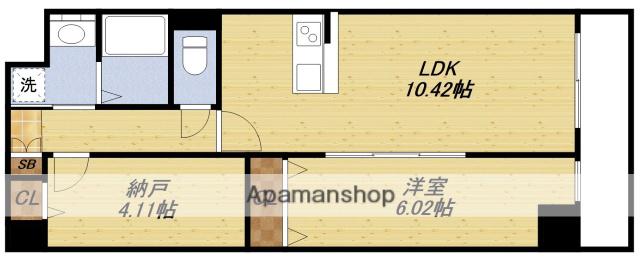 アーバンパーク新大阪(1SLDK/2階)の間取り写真