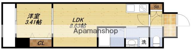 アーバンパーク新大阪(1LDK/8階)の間取り写真