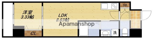 アーバンパーク新大阪(1LDK/7階)の間取り写真