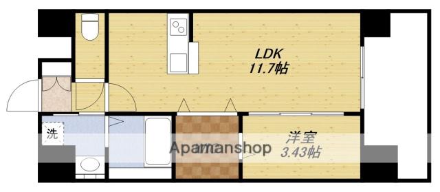 WORVE吹田江坂(1LDK/4階)の間取り写真