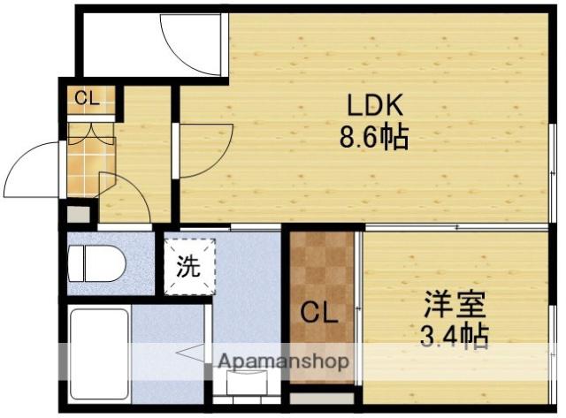 WOOD GARDEN Ⅱ(1LDK/1階)の間取り写真