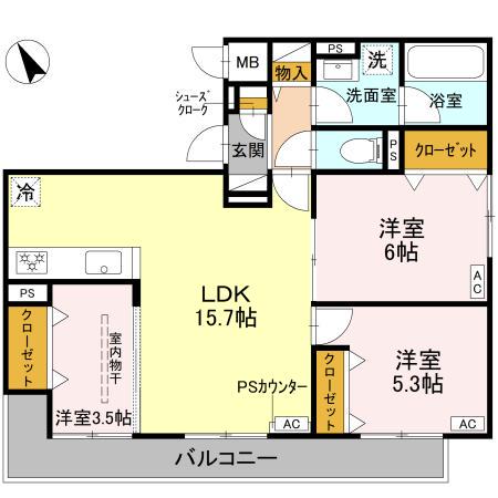 LU CASA(3LDK/2階)の間取り写真