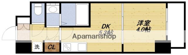 クレストコート江坂垂水町(1DK/10階)の間取り写真