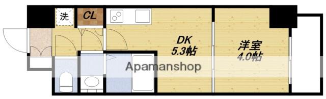 クレストコート江坂垂水町(1DK/9階)の間取り写真