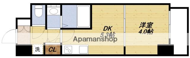 クレストコート江坂垂水町(1DK/10階)の間取り写真
