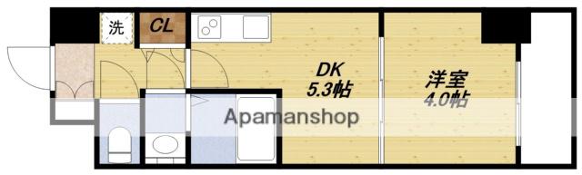 クレストコート江坂垂水町(1DK/9階)の間取り写真