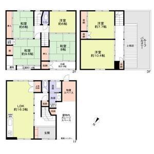 東海道本線 塚本駅 徒歩8分 3階建 築55年(6LDK)の間取り写真