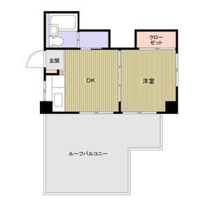 シャトー柴原(1DK/3階)の間取り写真