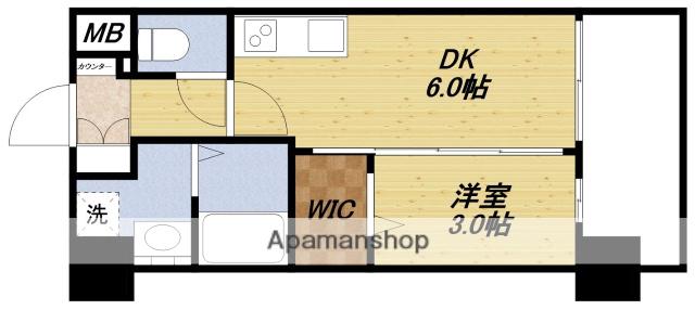 プレサンス東淀川駅前プローシェ(1DK/6階)の間取り写真