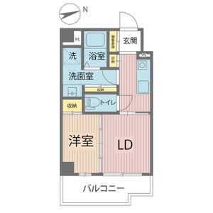 SHARIO GARDEN 新梅田(1DK/7階)の間取り写真