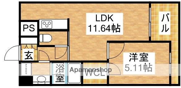 ノルデンハイム江坂(1LDK/5階)の間取り写真
