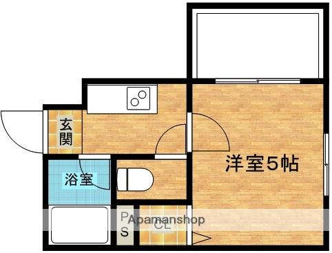 木川東エクセルハイツ(1K/5階)の間取り写真