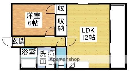 セゾン木川(1LDK/3階)の間取り写真
