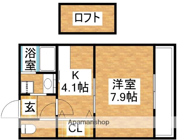 カーサスペリオーレ1(1K/4階)の間取り写真
