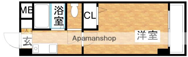 ノルデンハイム上新庄2(1K/2階)の間取り写真