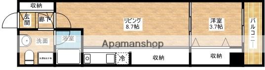 URBAN FLATS江坂(1LDK/14階)の間取り写真