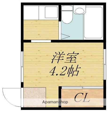 IEKアパートメント(ワンルーム/2階)の間取り写真