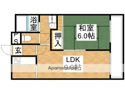 新大阪末広第一ハイツ(1LDK/6階)の間取り写真