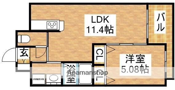 ノルデンハイム江坂(1LDK/6階)の間取り写真
