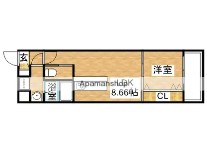 ガレリア加島(1LDK/1階)の間取り写真