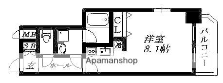アーデン京町堀ウエスト(1K/10階)の間取り写真