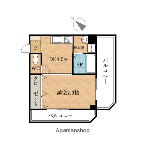 アミューズMAKI(1DK/4階)の間取り写真