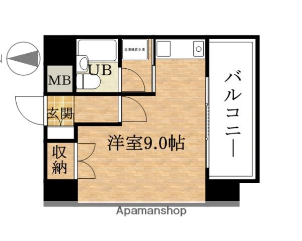 シャトー元町(ワンルーム/3階)の間取り写真