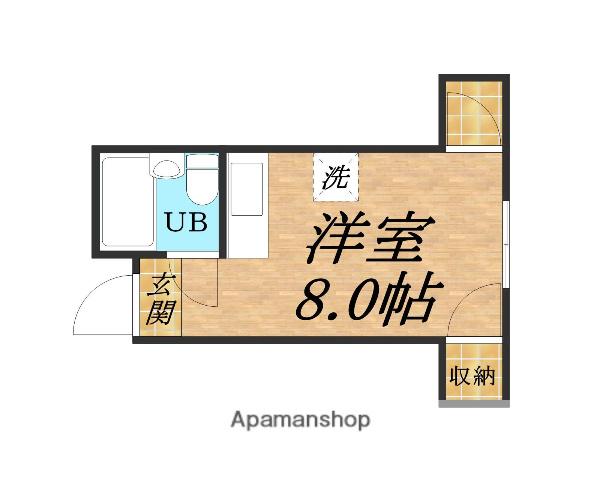 ひかりハイツ(ワンルーム/4階)の間取り写真