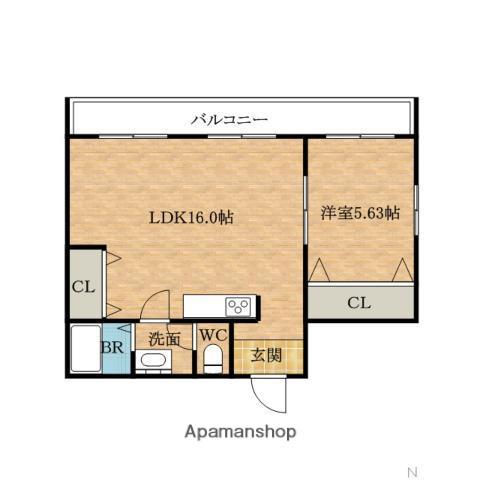 ウイングコート桜通(2DK/4階)の間取り写真