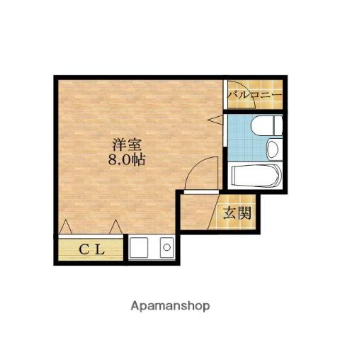 ライラックパートⅡ(ワンルーム/4階)の間取り写真
