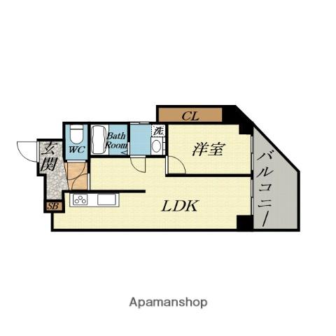 ポートヴィラ弁天(1LDK/3階)の間取り写真