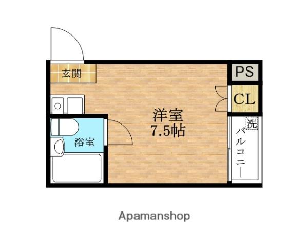 ソレイユ2(ワンルーム/2階)の間取り写真