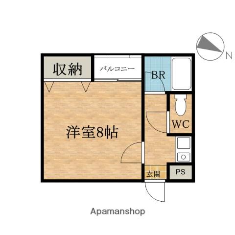 ロータリー45(1K/4階)の間取り写真