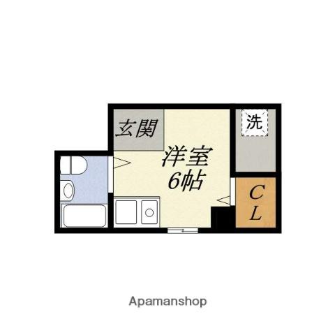 ポ-トビル坂本(ワンルーム/4階)の間取り写真